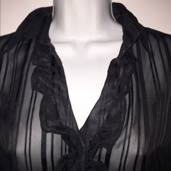 GEORGE ME Sheer Blouse With Ruffles Size S - Picture 3 of 7
